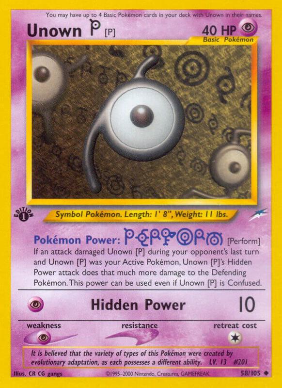 Unown [P] Pokemon card from Neo Destiny