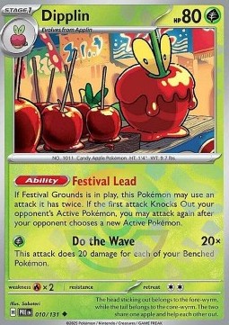 Dipplin Pokemon card from Prismatic Evolutions Additionals