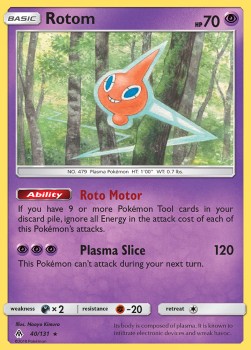 Rotom Pokemon card from Forbidden Light
