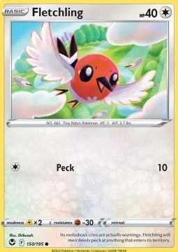 Fletchling Pokemon card from Silver Tempest