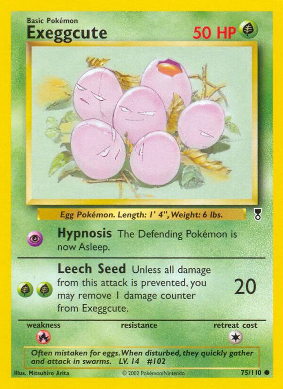 Exeggcute Pokemon card from Legendary Collection
