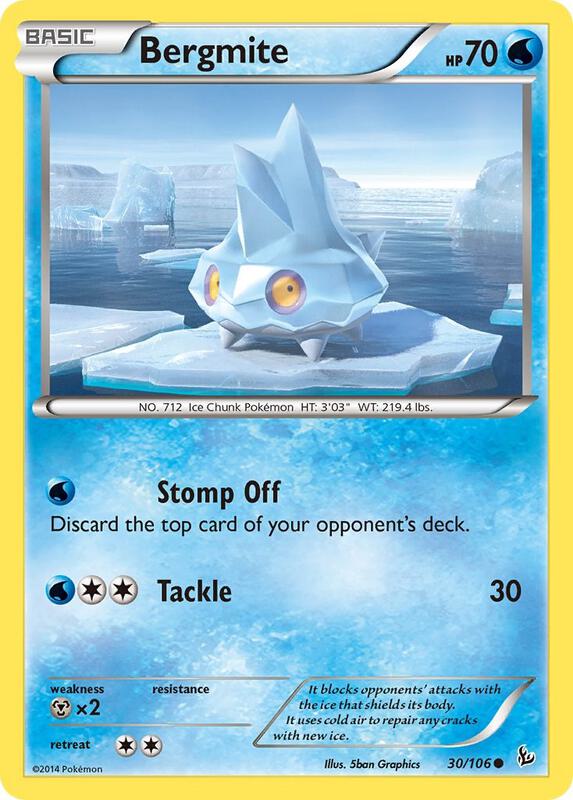 Bergmite Pokemon card from XY - Flashfire