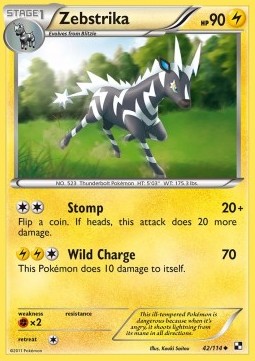 Zebstrika Pokemon card from Black White