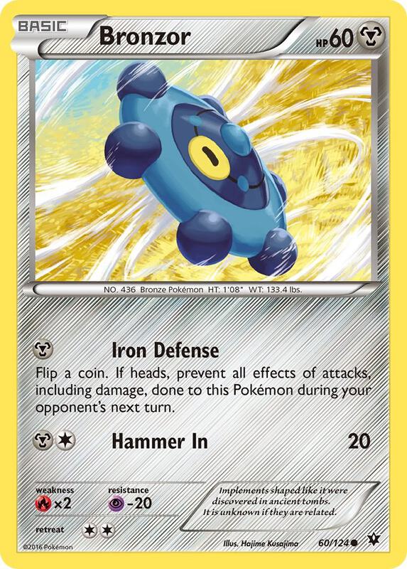 Bronzor Pokemon card from XY - Fates Collide