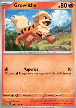 Growlithe Pokemon card from 151