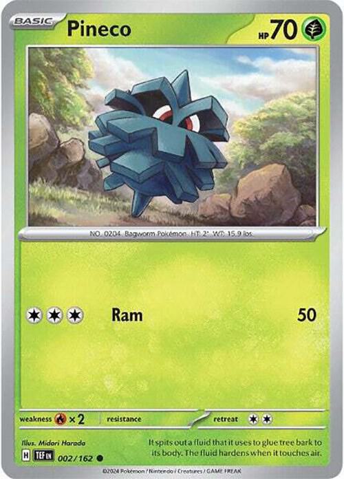 Pineco Pokemon card from SV05: Temporal Forces