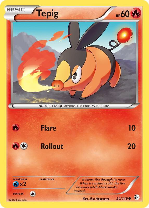 Tepig Pokemon card from Boundaries Crossed