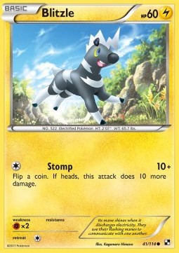 Blitzle Pokemon card from Black White