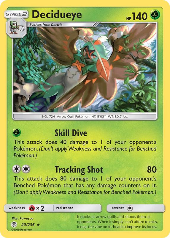 Decidueye Pokemon card from SM - Cosmic Eclipse
