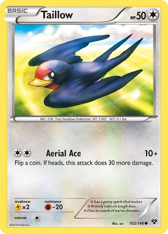 Taillow Pokemon card from XY Base Set