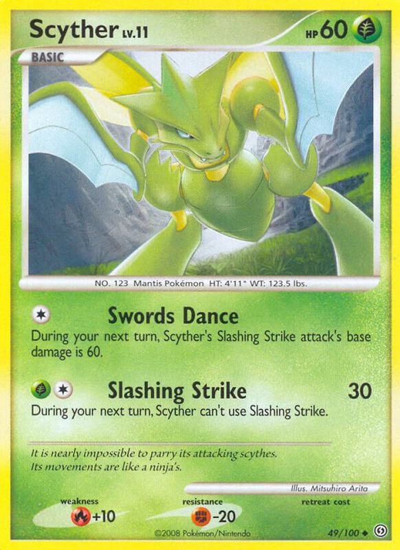 Scyther Pokemon card from Stormfront
