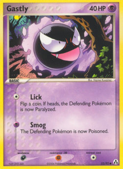 Gastly Pokemon card from EX Legend Maker