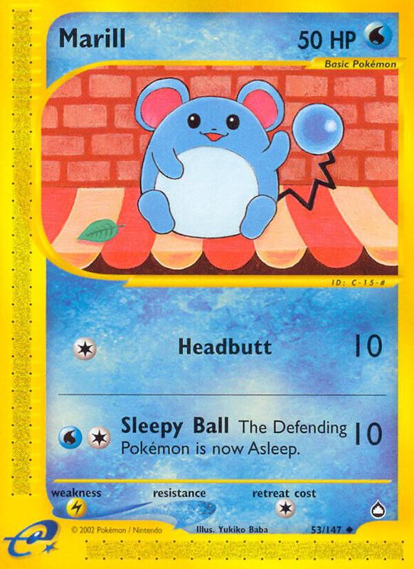Marill Pokemon card from Aquapolis