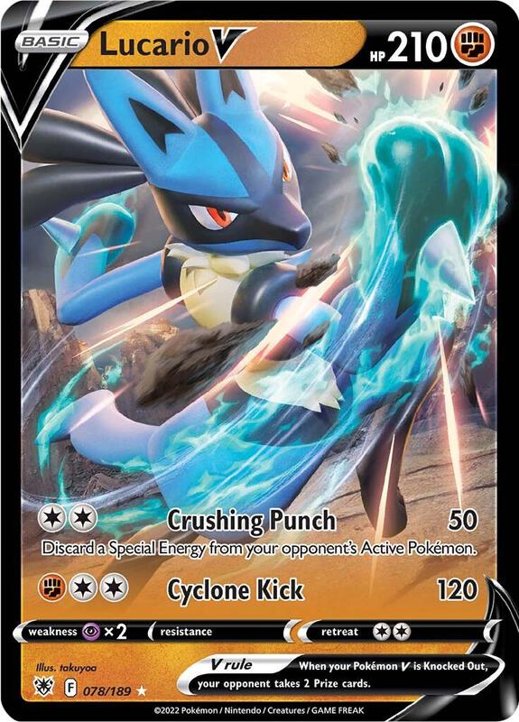 Lucario V Pokemon card from SWSH10: Astral Radiance