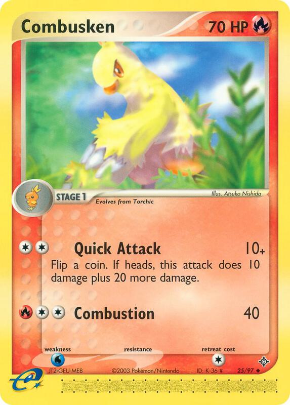 Combusken Pokemon card from Dragon