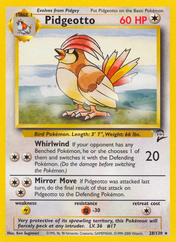Pidgeotto Pokemon card from Base Set 2