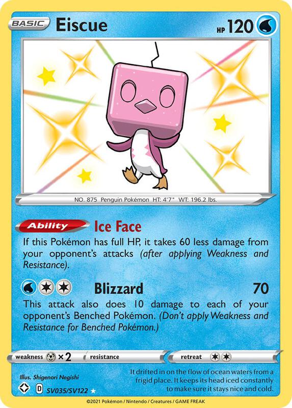 Eiscue Pokemon card from Shining Fates: Shiny Vault