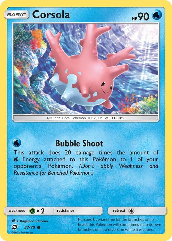 Corsola Pokemon card from Dragon Majesty