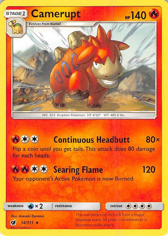 Camerupt Pokemon card from SM - Crimson Invasion