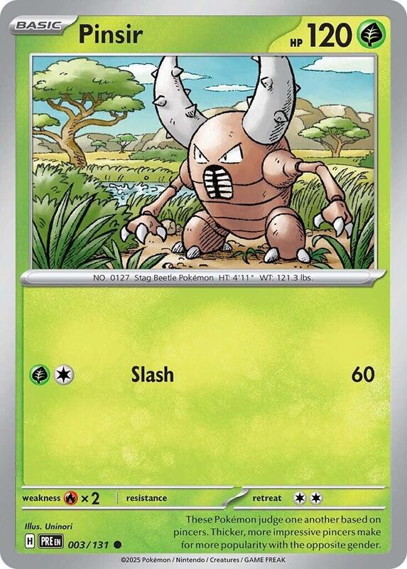 Pinsir Pokemon card from SV: Prismatic Evolutions