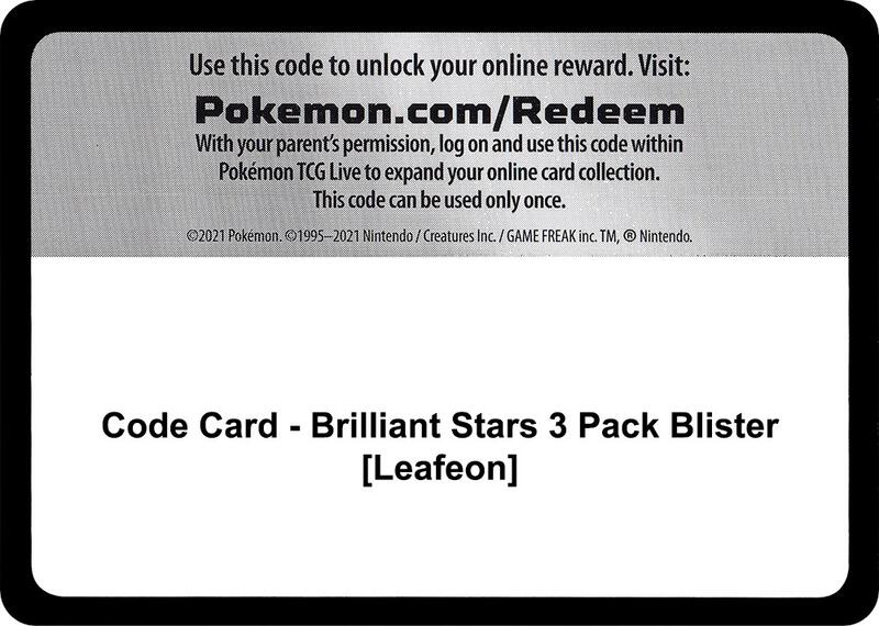 Code Card - Brilliant Stars 3 Pack Blister [Leafeon]