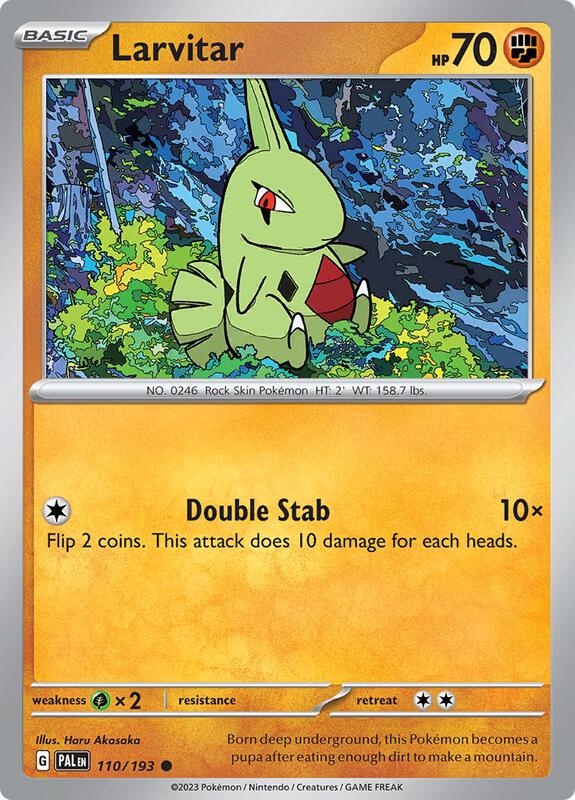 Larvitar Pokemon card from SV02: Paldea Evolved