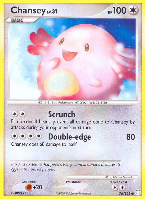 Chansey Pokemon card from Mysterious Treasures