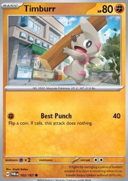 Timburr Pokemon card from Twilight Masquerade