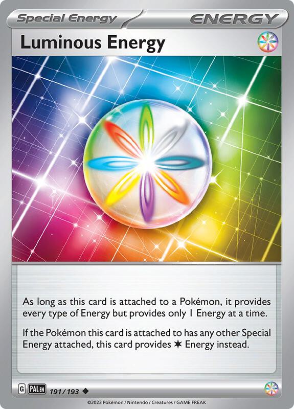 Luminous Energy Pokemon card from SV02: Paldea Evolved
