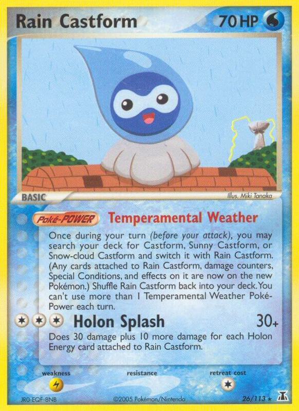 Rain Castform Pokemon card from Delta Species