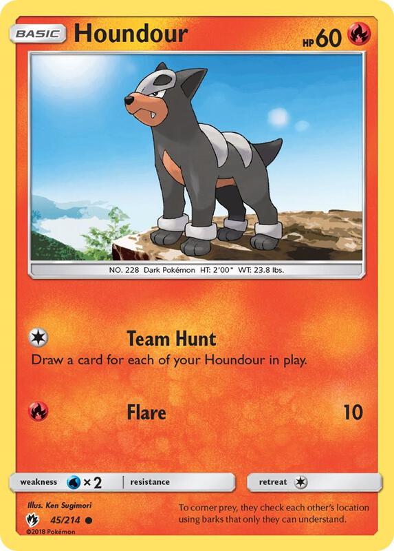 Houndour Pokemon card from SM - Lost Thunder