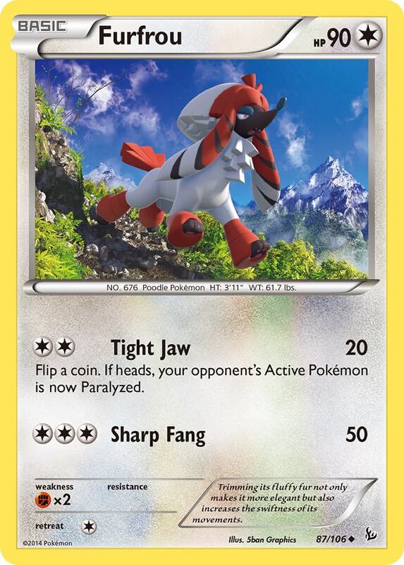 Furfrou Pokemon card from XY - Flashfire