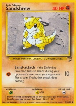 Sandshrew Pokemon card from Base Set 2