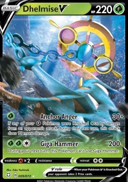 Dhelmise V Pokemon card from Shining Fates