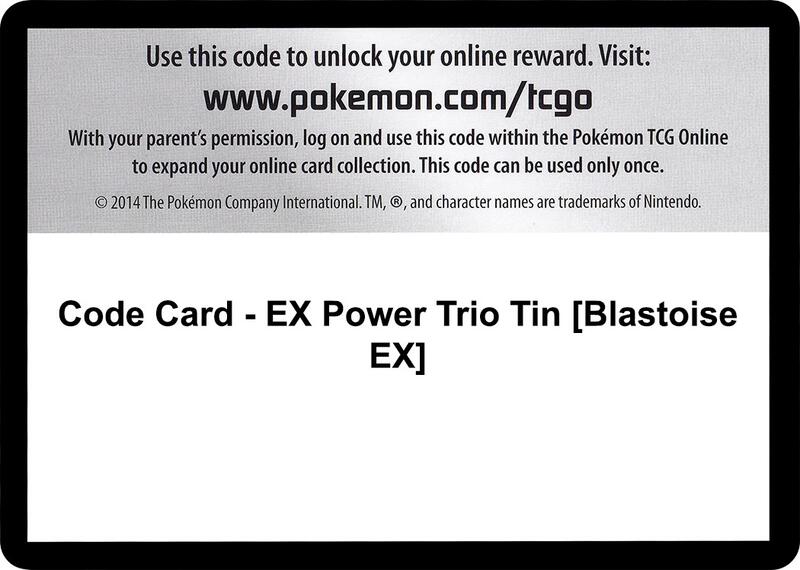 Code Card - EX Power Trio Tin [Blastoise EX] Pokemon card from XY - Furious Fists