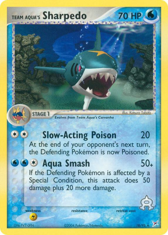 Team Aqua's Sharpedo Pokemon card from Team Magma vs Team Aqua