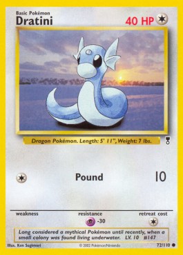 Dratini Pokemon card from Legendary Collection