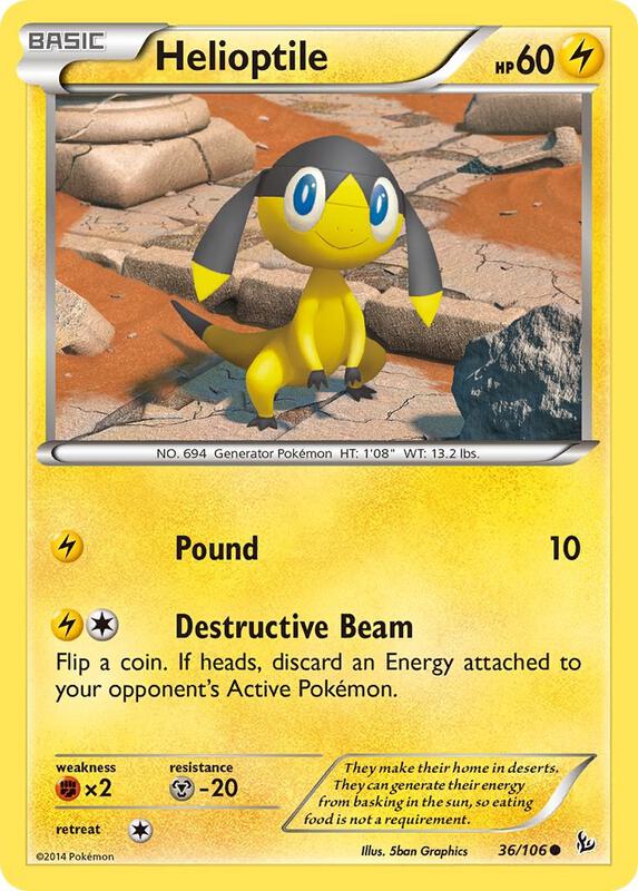 Helioptile Pokemon card from XY - Flashfire