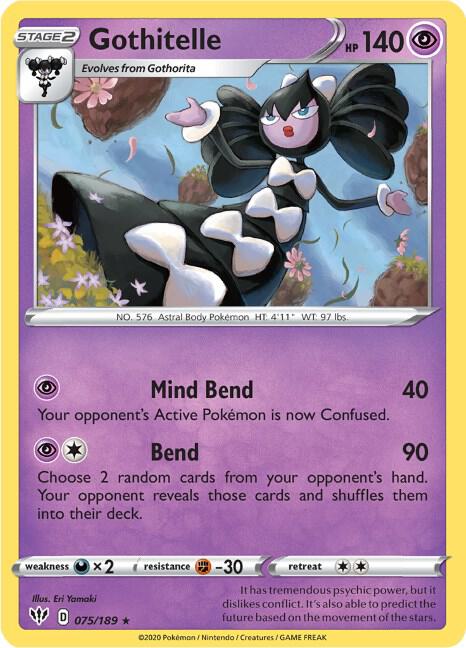Gothitelle Pokemon card from SWSH03: Darkness Ablaze
