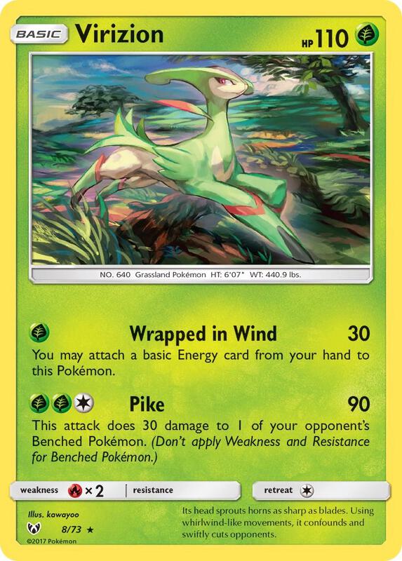 Virizion Pokemon card from Shining Legends