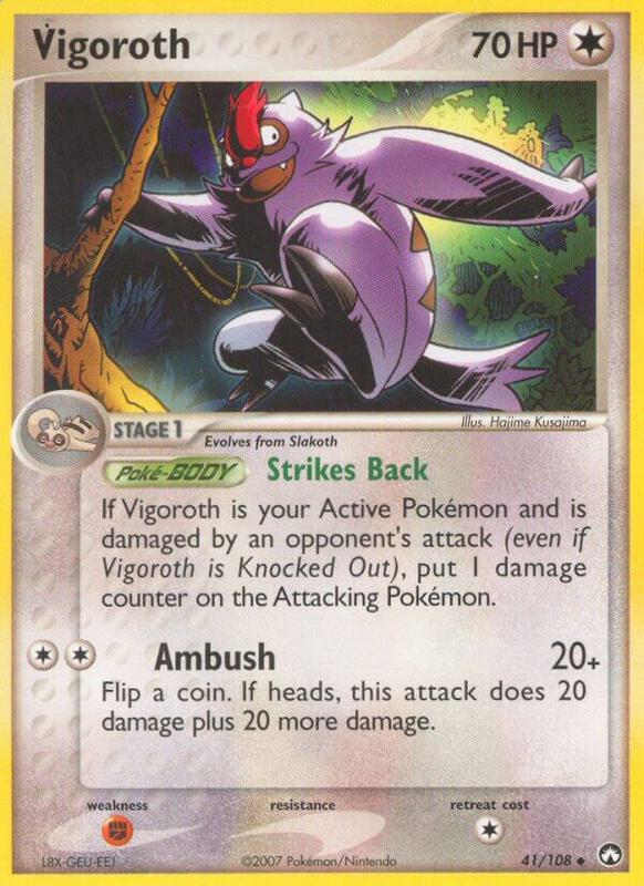 Vigoroth Pokemon card from Power Keepers