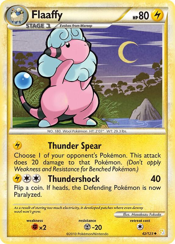 Flaaffy Pokemon card from HeartGold SoulSilver