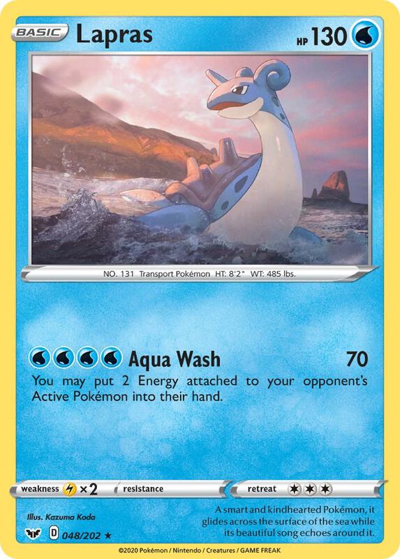 Lapras Pokemon card from SWSH01: Sword & Shield Base Set