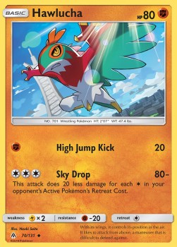 Hawlucha Pokemon card from Forbidden Light
