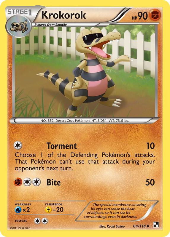 Krokorok Pokemon card from Black and White