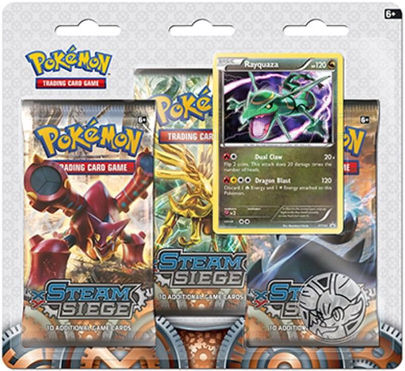 Steam Siege 3 Pack Blister [Rayquaza] Pokemon card from XY - Steam Siege