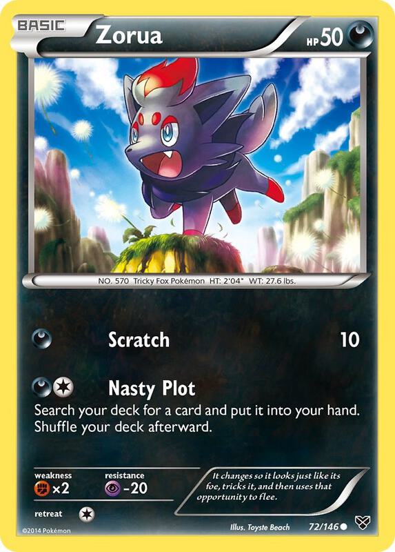 Zorua Pokemon card from XY Base Set