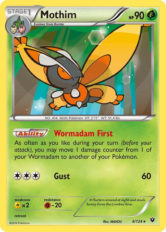 Mothim Pokemon card from XY - Fates Collide