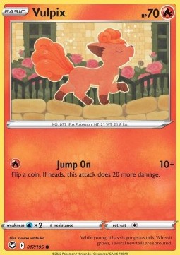 Vulpix Pokemon card from Silver Tempest