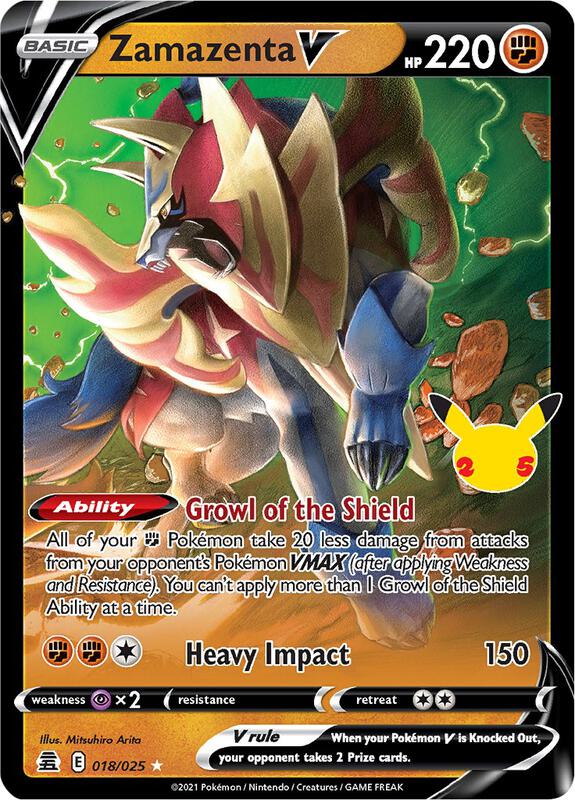 Zamazenta V Pokemon card from Celebrations
